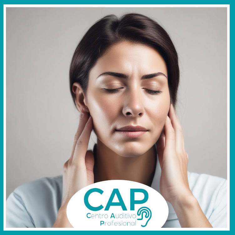Mujer con tinnitus